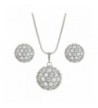 EleQueen Silver tone Zirconia Necklace Earrings