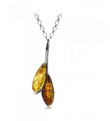 Amber Sterling Silver Pendant Necklace