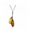 Amber Sterling Silver Pendant Necklace