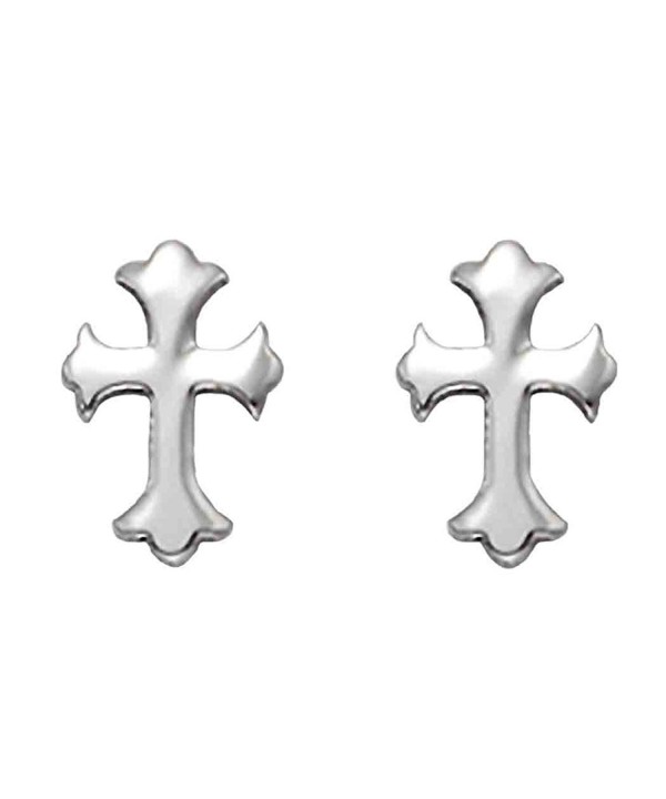 Stainless Steel Florentine Cross Earrings