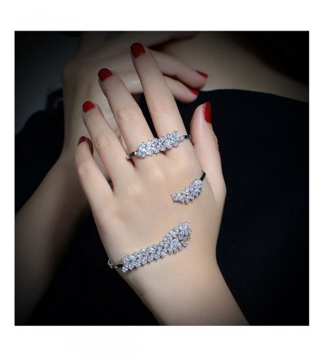 Dnswez Zirconia Bracelet Finger Bangle