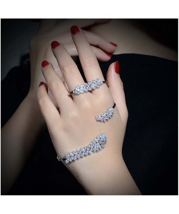 Dnswez Zirconia Bracelet Finger Bangle