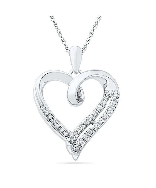 Sterling Silver Round Diamond Pendant