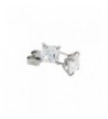 Square Zirconia Earrings Princess Setting