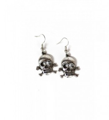 Large Crossbones Silver Dangle Earrings