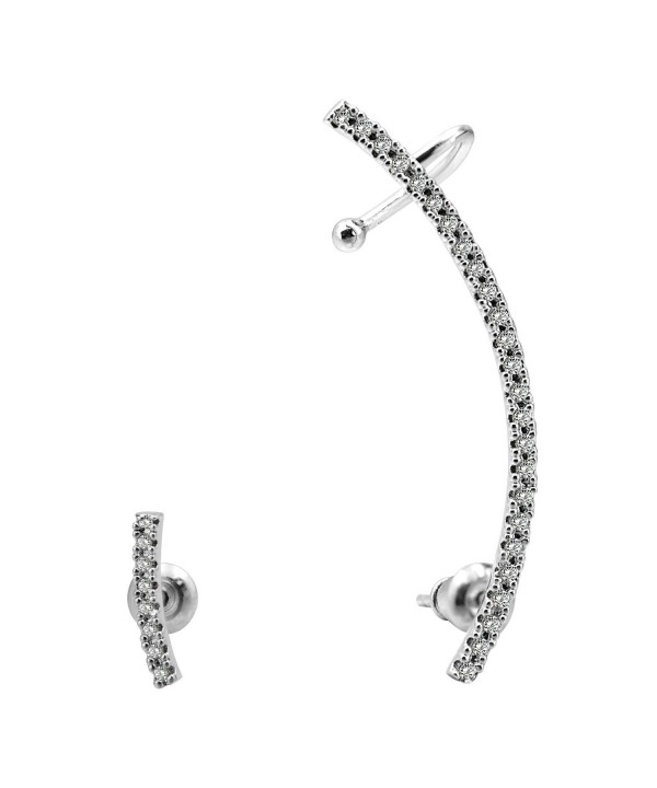 CIShop Asymmetry Earrings Simulated Diamonds