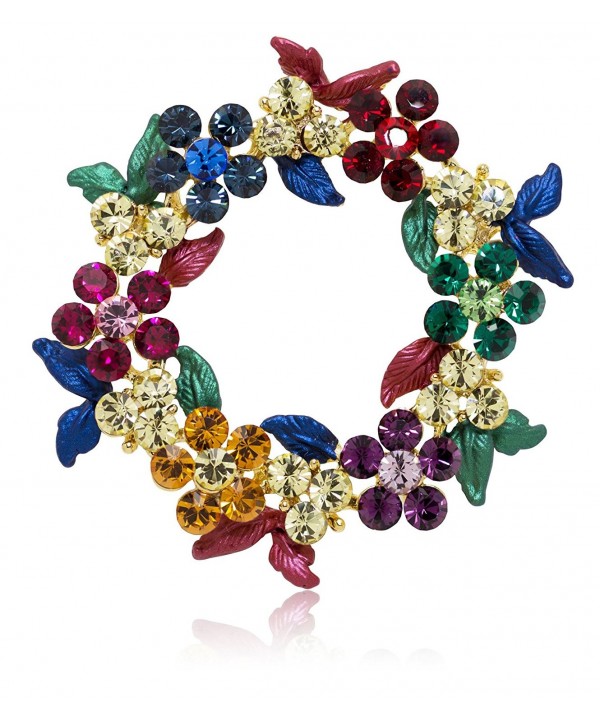 Akianna Gold tone Swarovski Christmas Multicolor