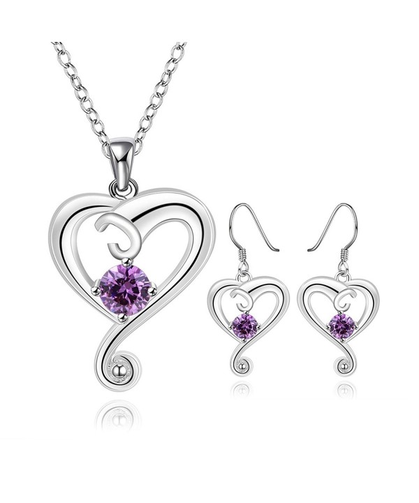 Sterling Necklace Earrings Girlfriend Amethyst