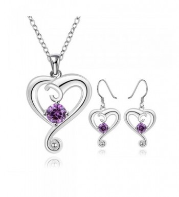 Sterling Necklace Earrings Girlfriend Amethyst