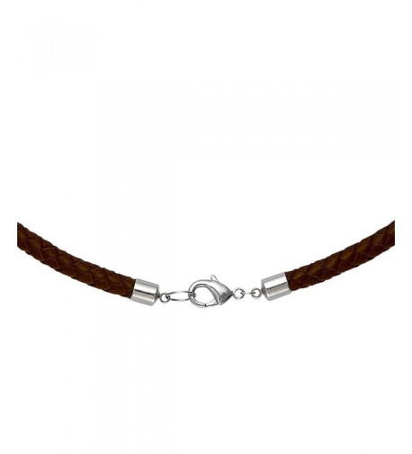 Brown Braided Leather Necklace Choker