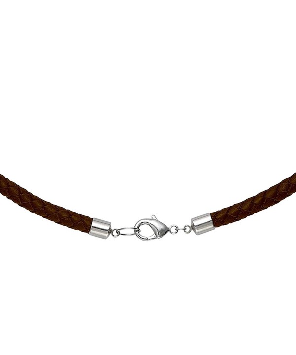 Brown Braided Leather Necklace Choker