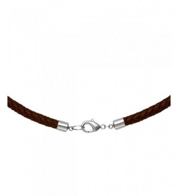 Brown Braided Leather Necklace Choker