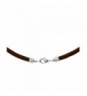 Brown Braided Leather Necklace Choker