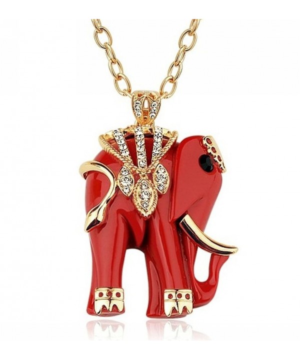 Comming Crystal Elephant Pendant Necklace