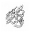 Fleur Filigree Cutout Sterling Silver