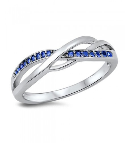 Infinity Simulated Sapphire Sterling Silver