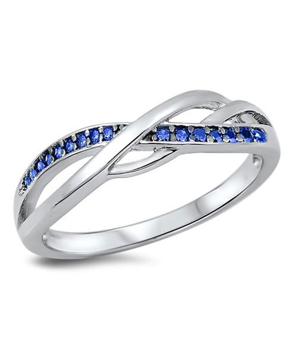 Infinity Simulated Sapphire Sterling Silver