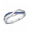 Infinity Simulated Sapphire Sterling Silver