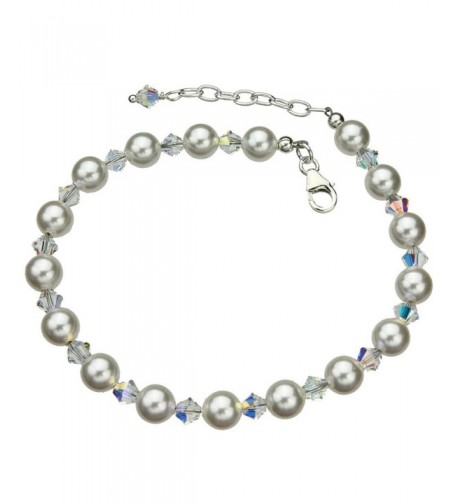 Sterling Bracelet Simulated Swarovski Crystals