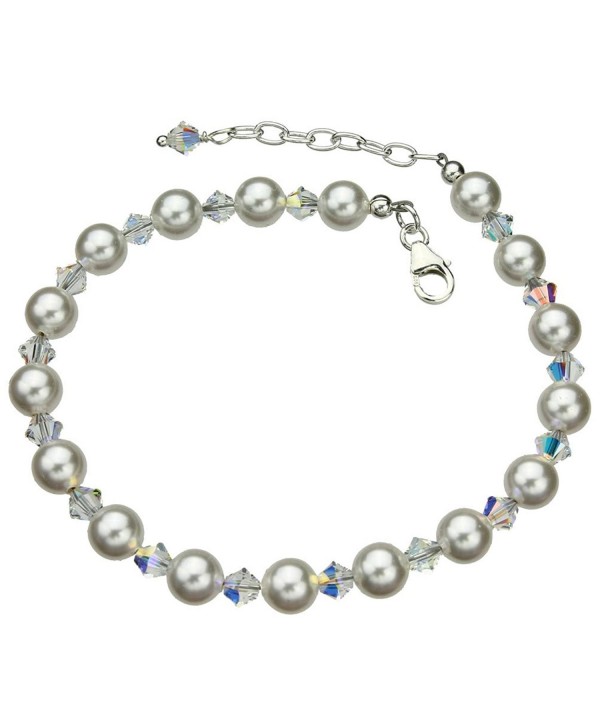 Sterling Bracelet Simulated Swarovski Crystals