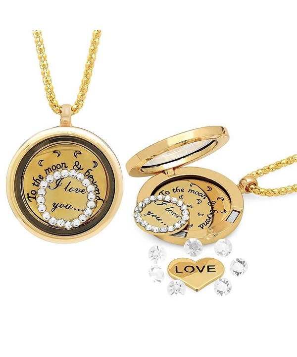 Love Moon Locket Yellow Necklace