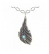 DaisyJewel Bohemian Peacock Feather Necklace