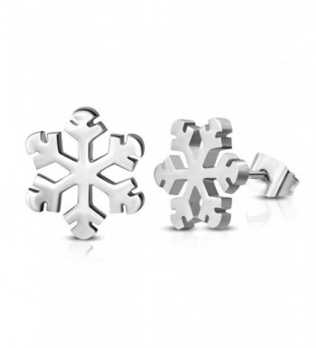 Stainless Steel Snowflake Flower Earrings