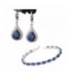 GULICX Electroplated Sapphire Earrings Bracelet