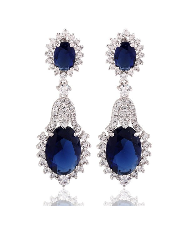 GULICX Vintage Design Sapphire Earrings