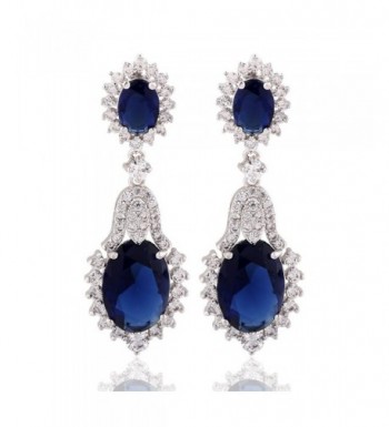 GULICX Vintage Design Sapphire Earrings