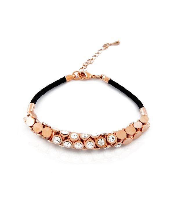 Trendy braided crystal bracelet Gold