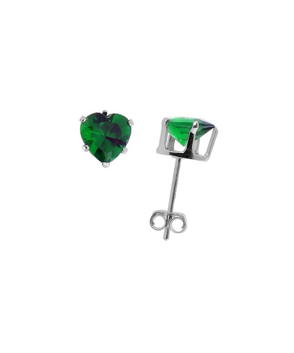 Sterling Silver Zirconia Emerald Earrings