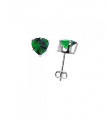 Sterling Silver Zirconia Emerald Earrings