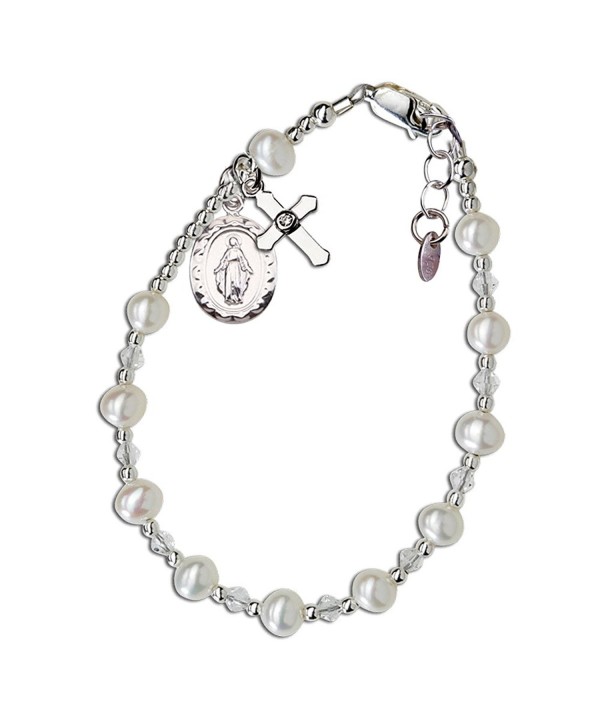 Childrens Sterling Communion Bracelet Cultured