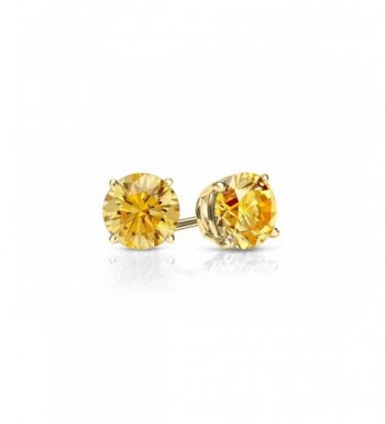 Plated Genuine Gemstone Citrine Earring