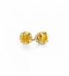 Plated Genuine Gemstone Citrine Earring