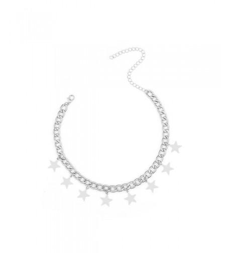 CrazyPiercing Dangling Choker Necklace Silver