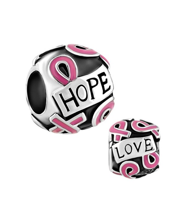 LovelyCharms Ribbon Breast Cancer Bracelets