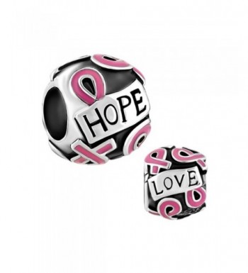 LovelyCharms Ribbon Breast Cancer Bracelets