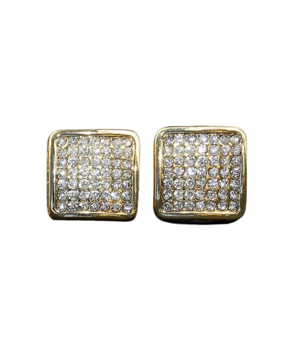 CUSTOM DIAMOND SIMULATE SQUARE EARRINGS