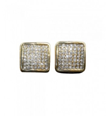 CUSTOM DIAMOND SIMULATE SQUARE EARRINGS