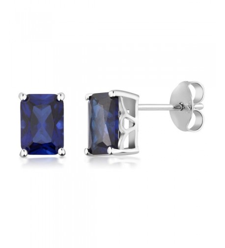 Sterling Simulated Sapphire Earrings Emerald