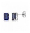 Sterling Simulated Sapphire Earrings Emerald