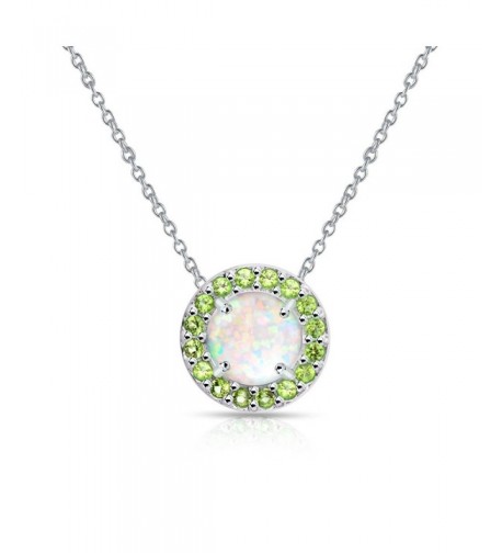 Sterling Silver Simulated Peridot Necklace