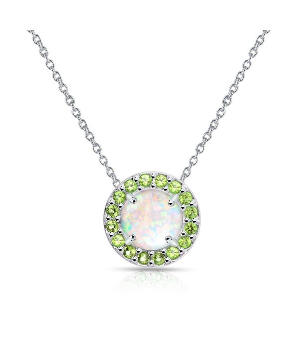 Sterling Silver Simulated Peridot Necklace