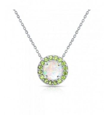 Sterling Silver Simulated Peridot Necklace