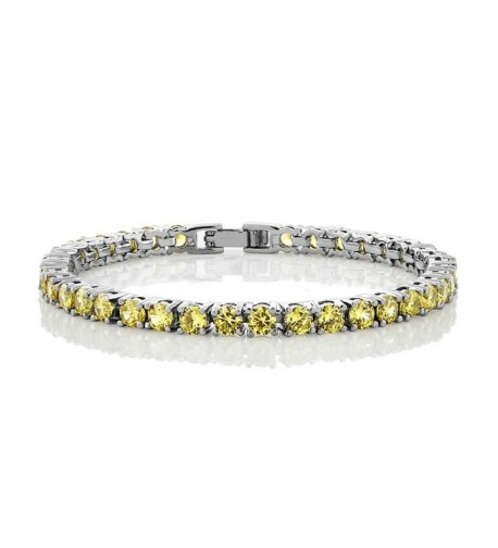 Canary Yellow Zirconias Tennis Bracelet