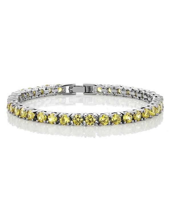 Canary Yellow Zirconias Tennis Bracelet