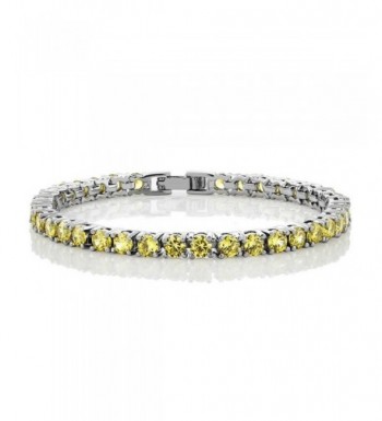 Canary Yellow Zirconias Tennis Bracelet