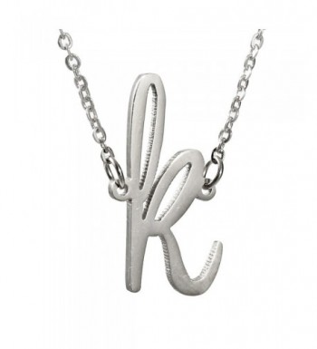 Stainless Womens Initial Pendant Necklace